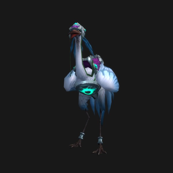 The Silver Riding Crane mount