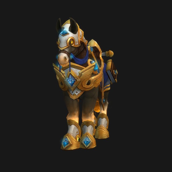 The Highlord's Golden Charger mount